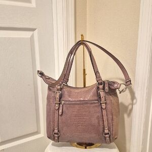 Coach Purple Gator Embossed Shoulder Bag 12x13x3